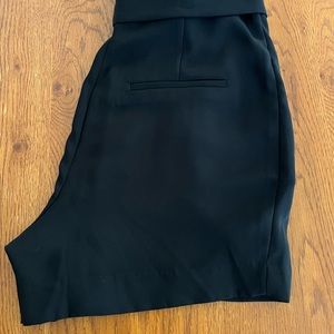Women’s paper bag waist black shorts